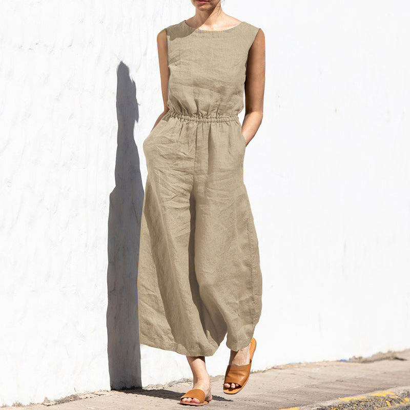 Damen Jumpsuit Ärmellos Leicht