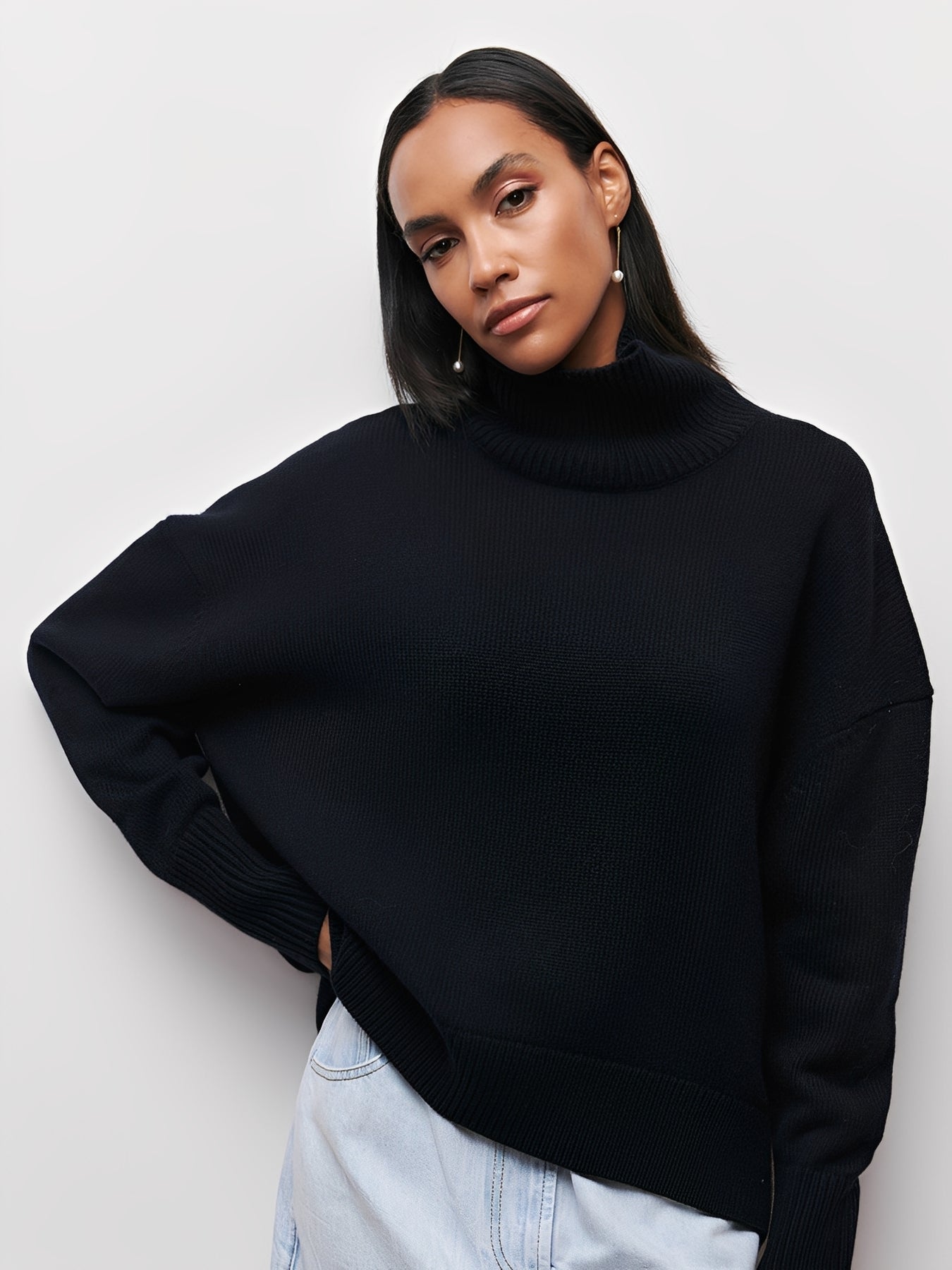 Damen Rollkragenpullover Warmhalter