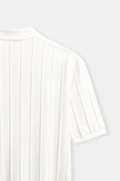 Herren Gestreiftes T-Shirt O-Hals Baumwolle Classic -Weiß