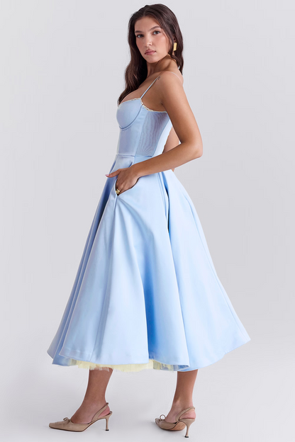 Damen A-Linie Kleid mit Korsettoberteil