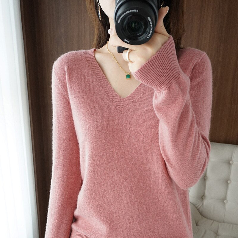 Norvielle Damen V-Ausschnitt Pullover