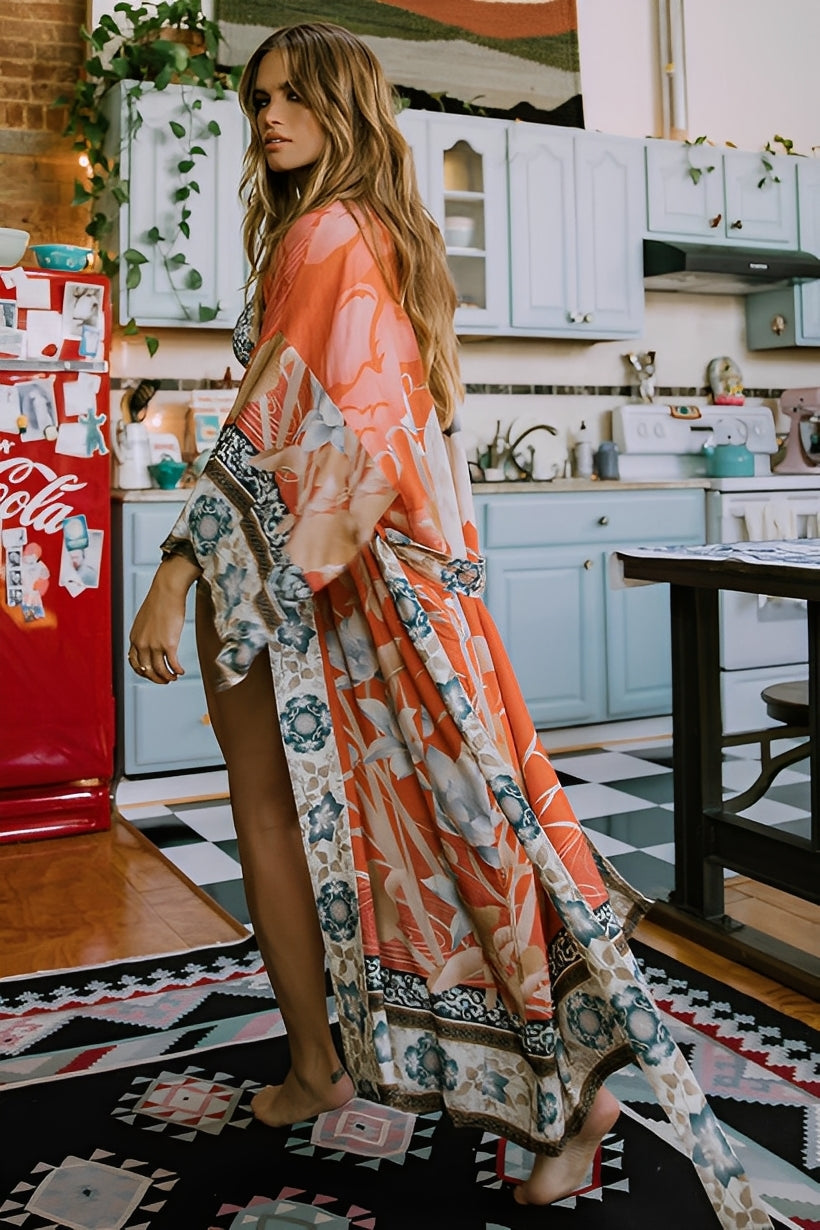 Damen Kimono-Kleid Leicht Chantal