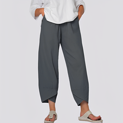 Damenweithose aus Stoff mit weitem Bein