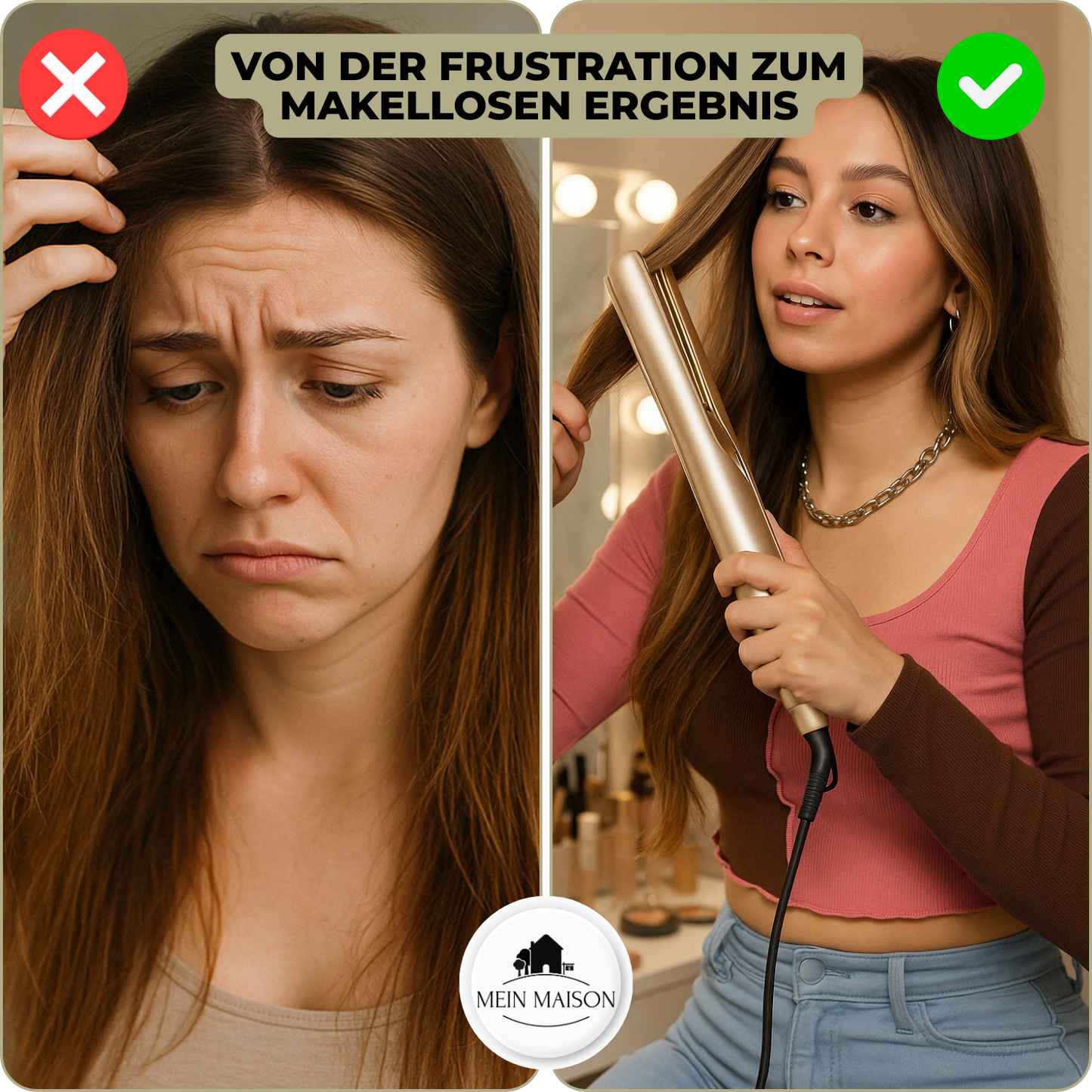 Haarglätter 2-in-1 Keramik Glätteisen