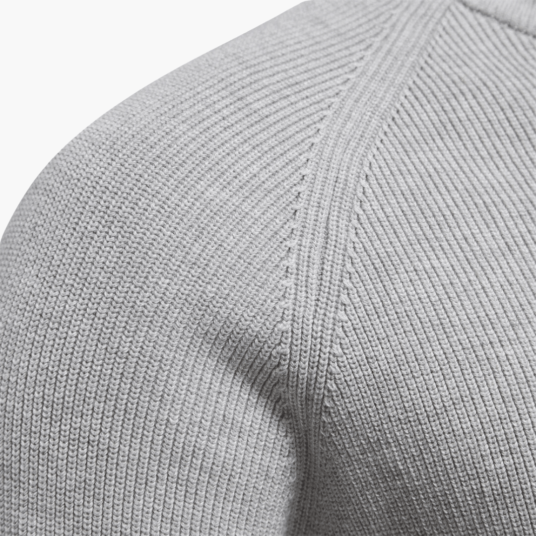 Herren Strickpullover Weich Zipper Beige