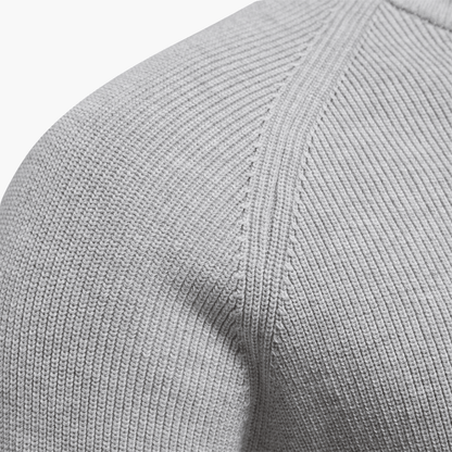 Herren Strickpullover Weich Zipper Beige