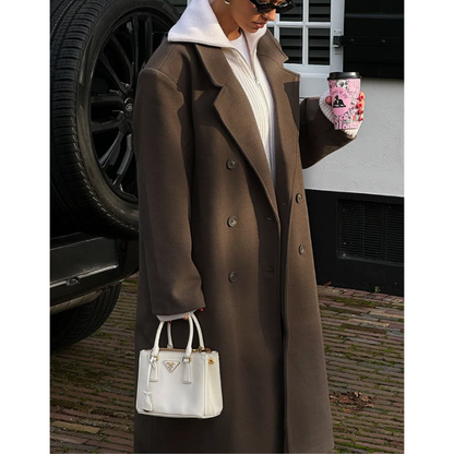 Norvielle Damen Wollmantel Oversize Winter