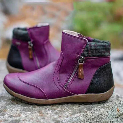 Damen Stiefelette Reißverschluss Bequem
