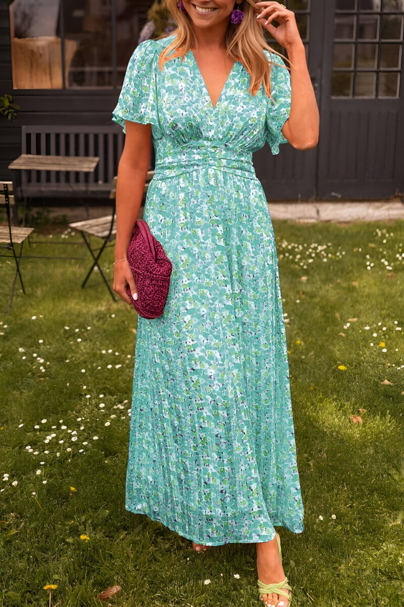 Damen Maxi-Kleid Blumenmuster Sommer Farben