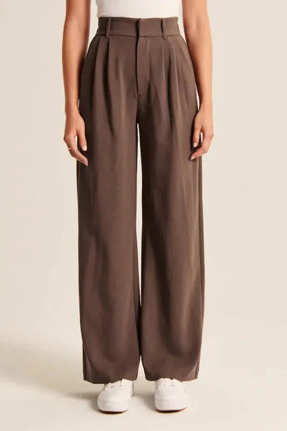 Elegante Damen High-Waist-Hose Wide-Leg Zeitloser Schnitt