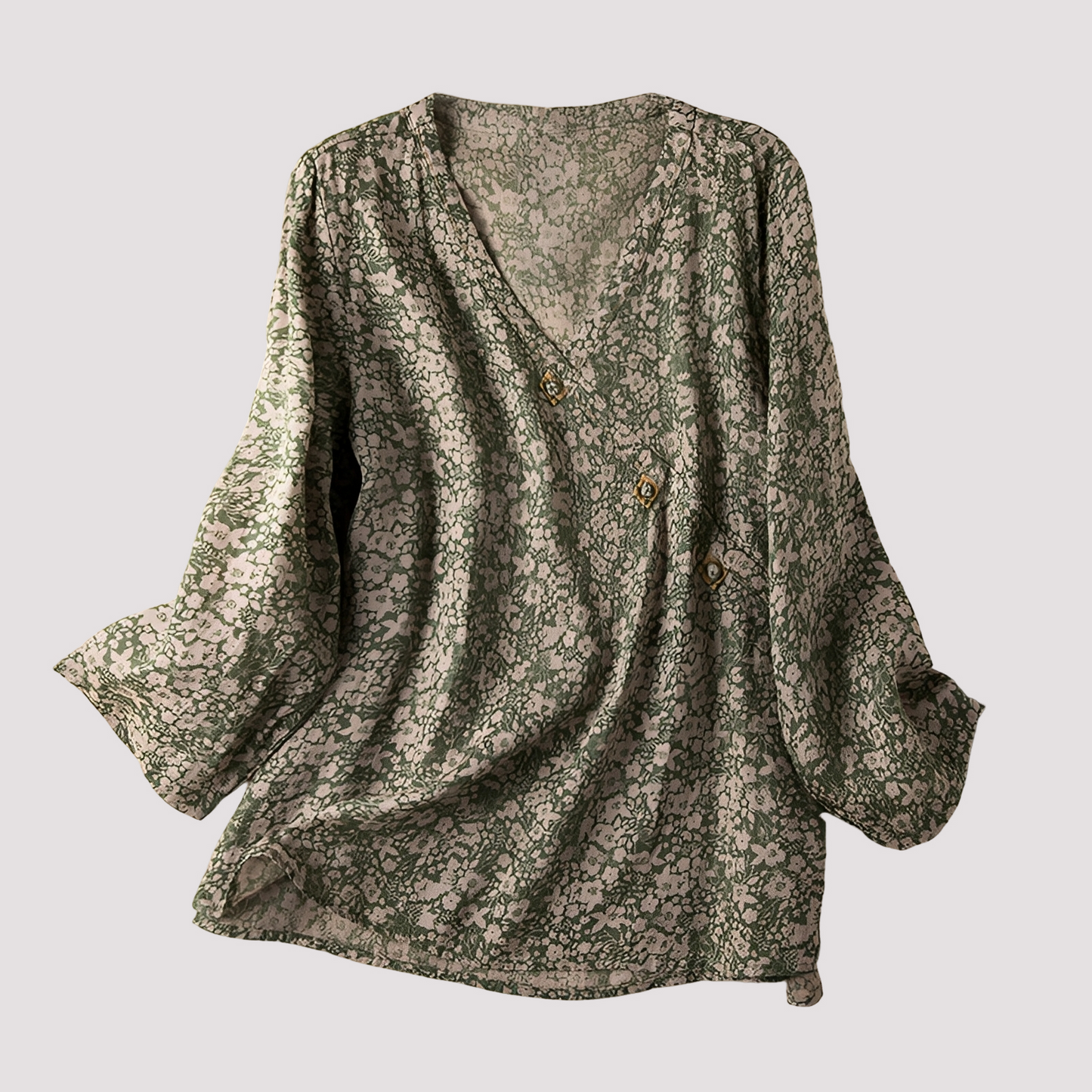Damen Bluse Blumendruck Elegantes Design