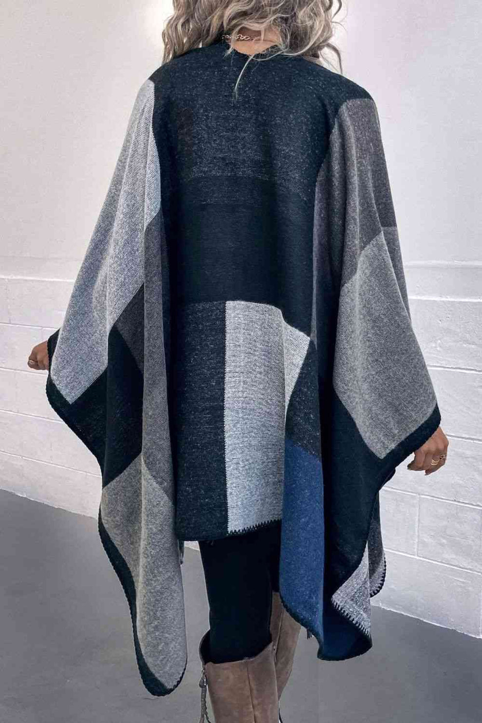 Norvielle Damen Poncho Offenes Design Satten Farben - Norvielle