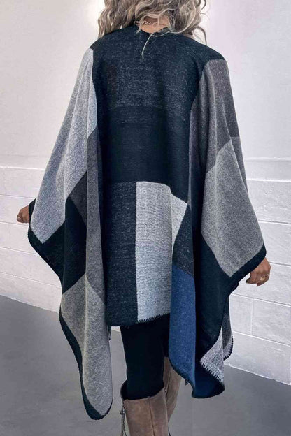 Norvielle Damen Poncho Offenes Design Satten Farben - Norvielle