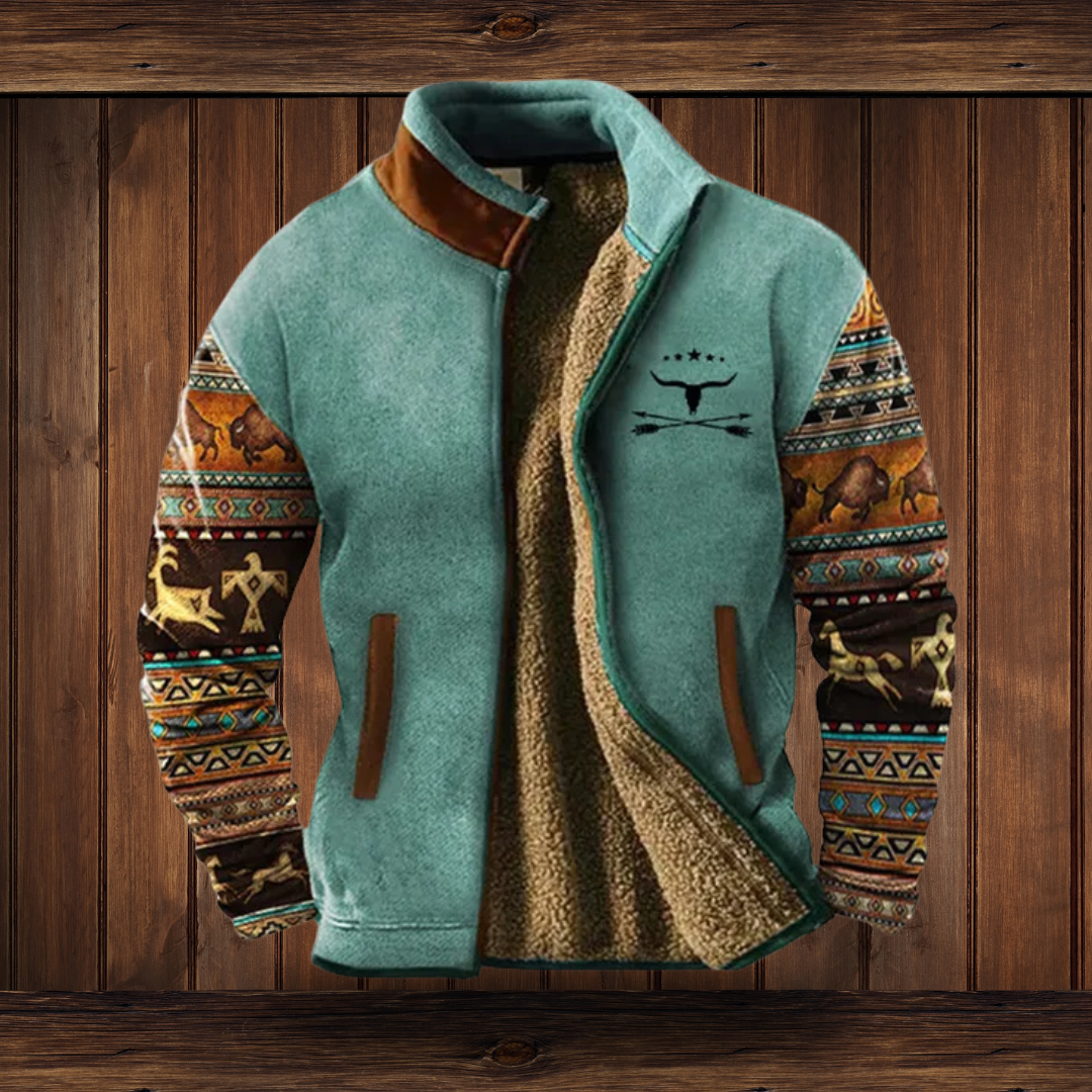 Herren Fleecejacke 3D-Print Leicht Warm
