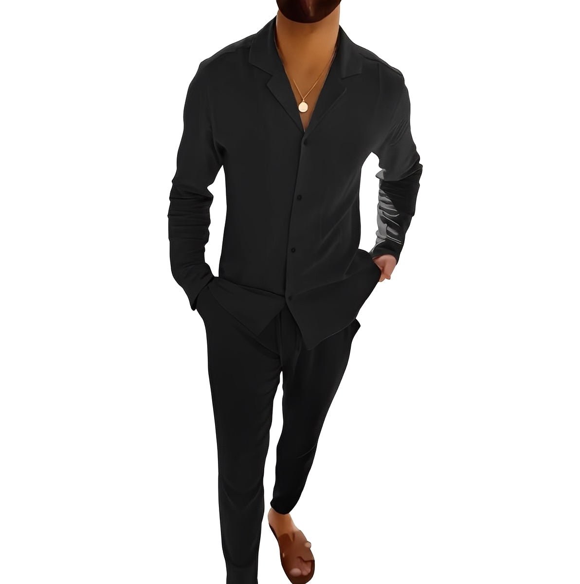 Herren Langarm-Polo-Hosen-Set Hadrien