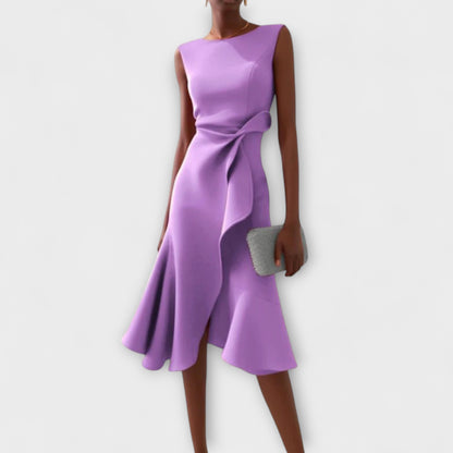 Damen Asymmetrisches Midikleid Drapiertes Design