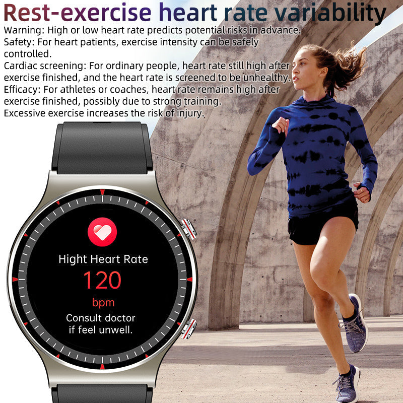 Medizinische Smartwatch EKG 512Hz Biosensor SpO2 Herzfrequenz IP67