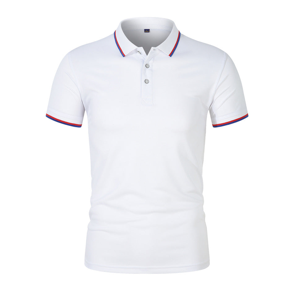Herren Slim-Fit Poloshirt Kurzarm Baumwolle Weiß