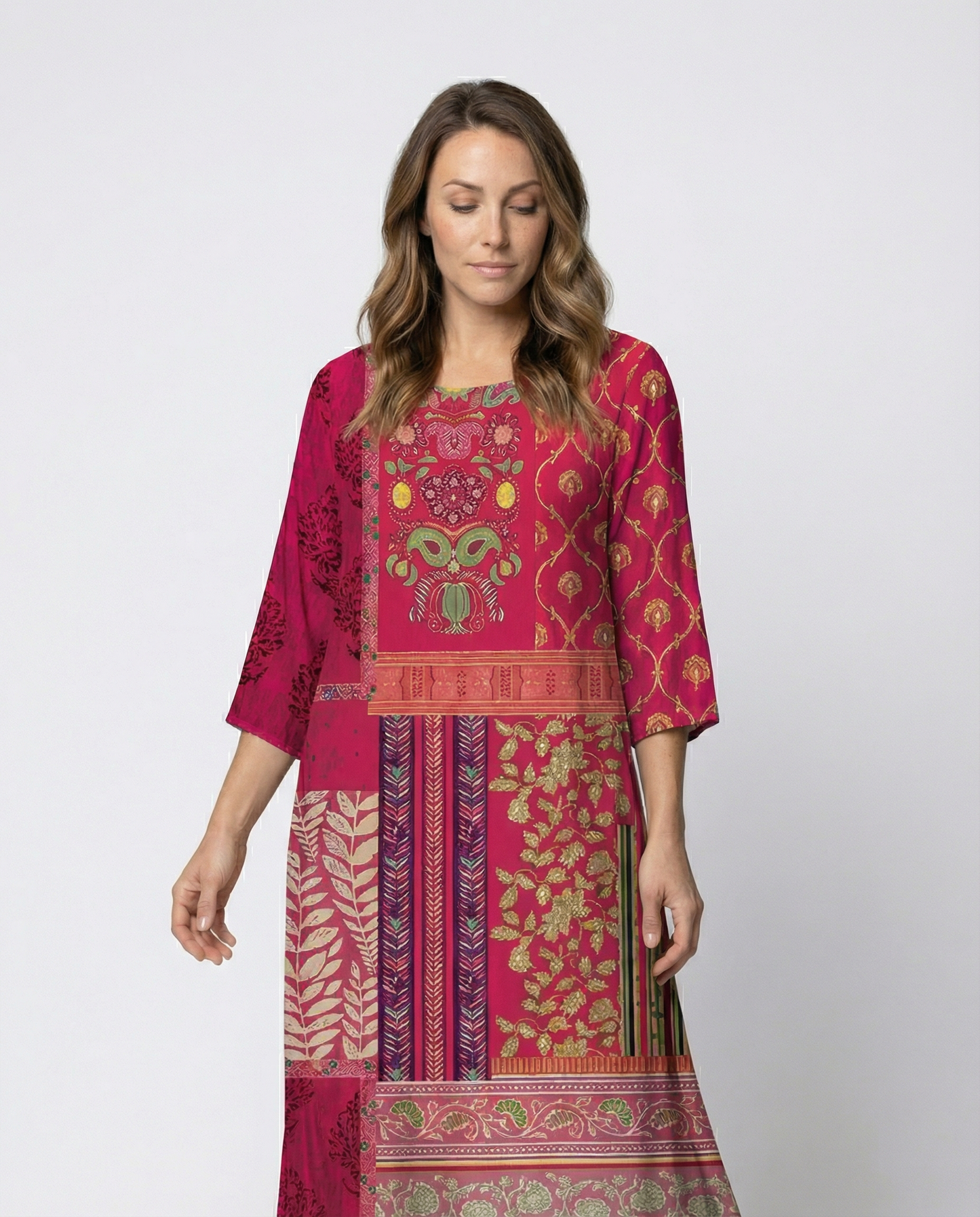 Damen Kaftan-Kleid Boho-Stil Fließend Beinschlitz Norvielle - Norvielle