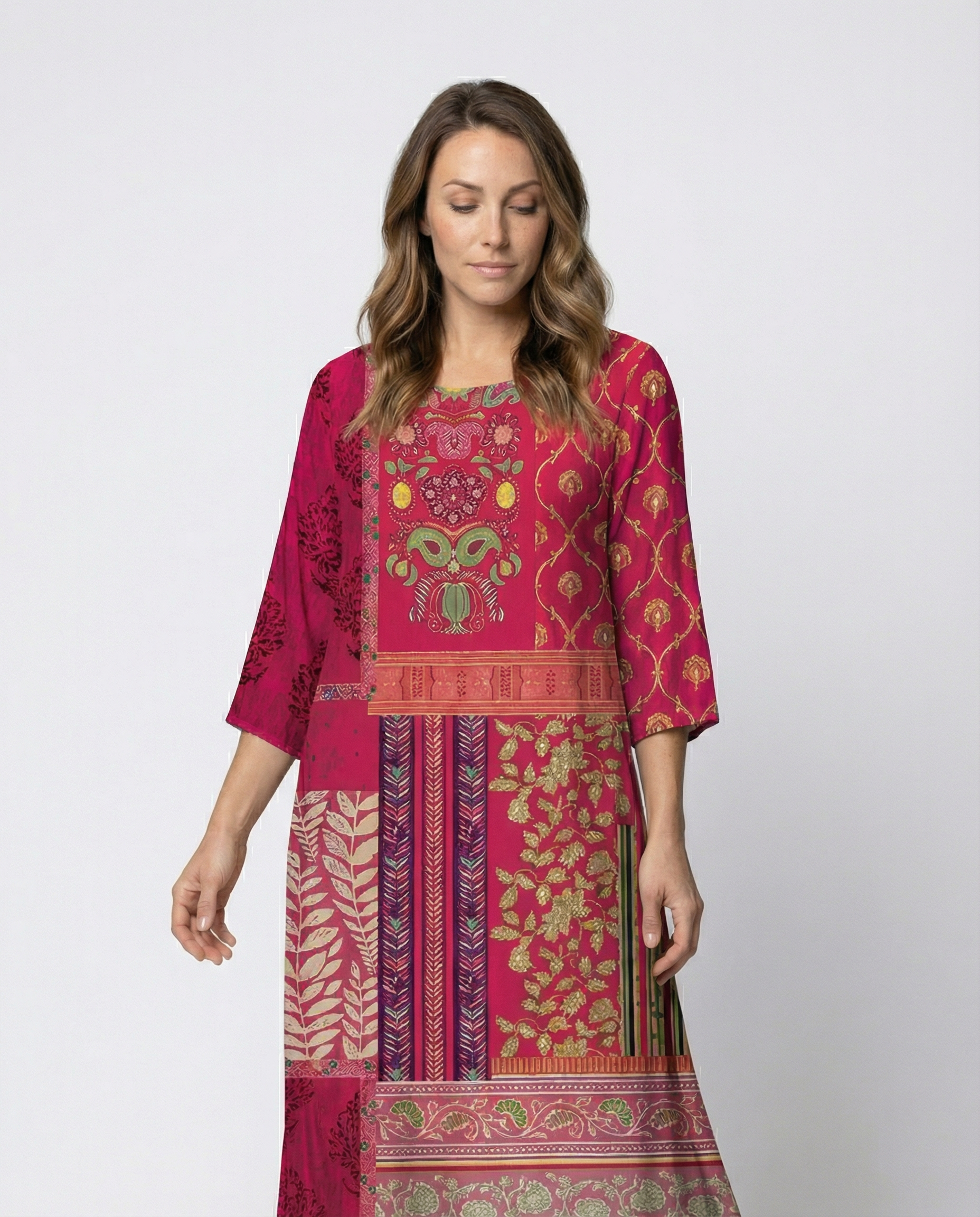 Damen Kaftan-Kleid Boho-Stil Fließend Beinschlitz Norvielle - Norvielle