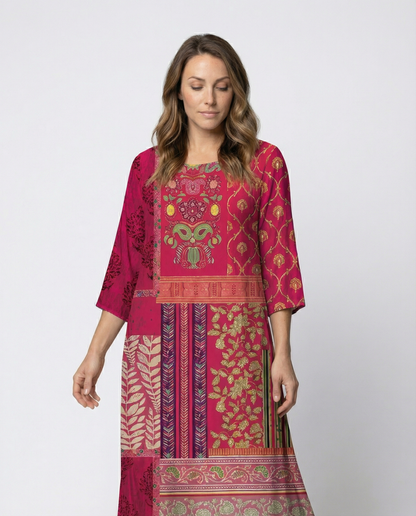 Damen Kaftan-Kleid Boho-Stil Fließend Beinschlitz Norvielle - Norvielle