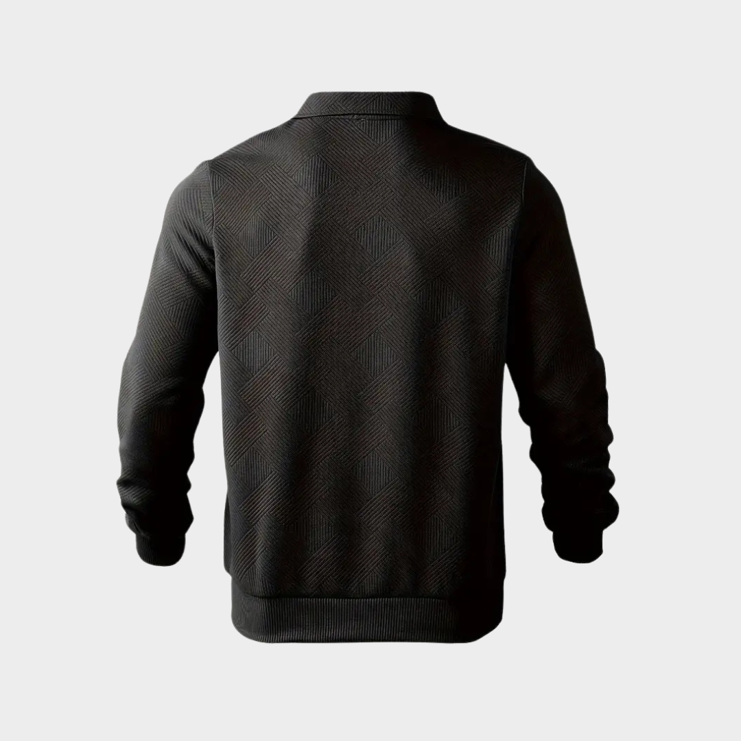 Herren Pullover Stehkragen Halbzipper Stilvoll Grau