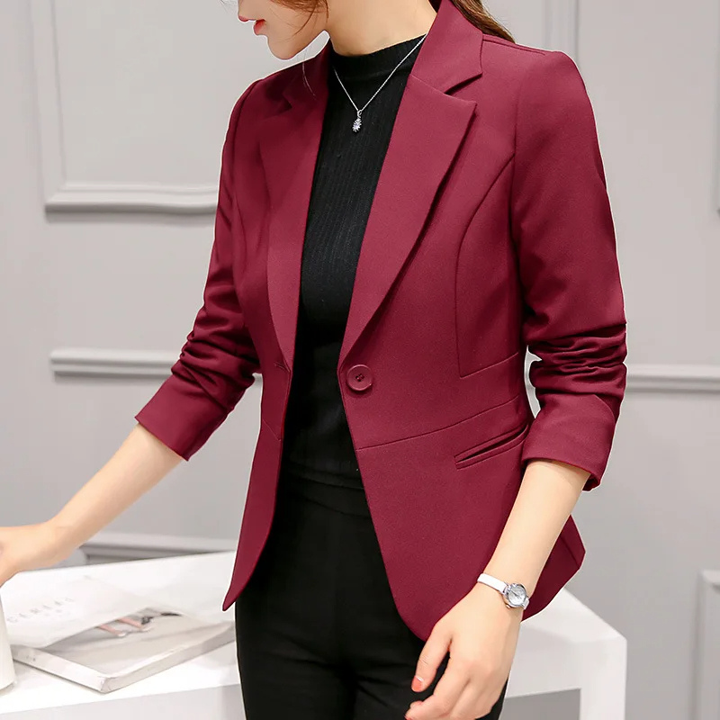 Damen Blazer Langärmlig Elegant Schwarz - Norvielle