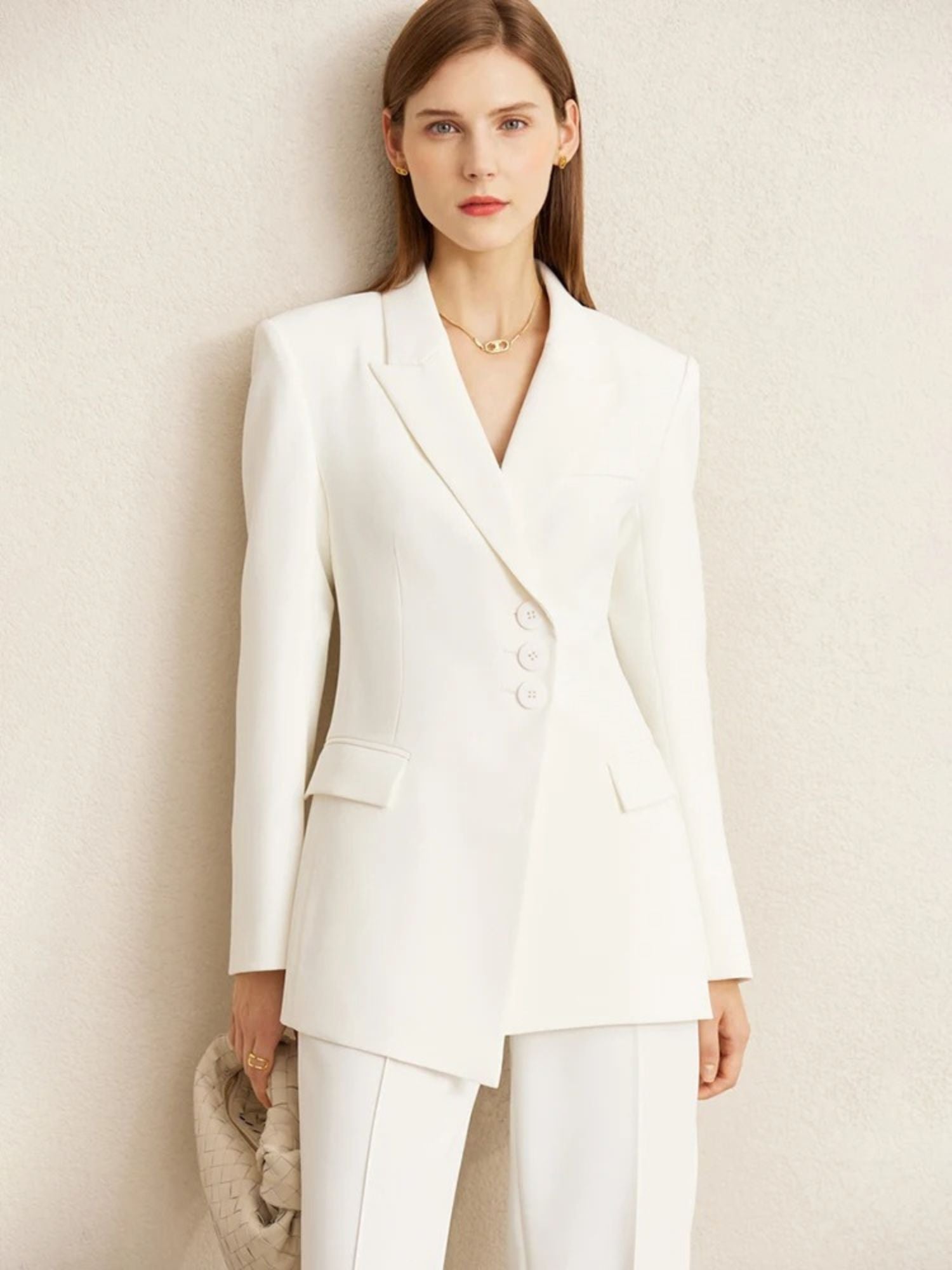 Damen Blazer-Hosen-Set High-Waist schmal Slim-Fit - Norvielle