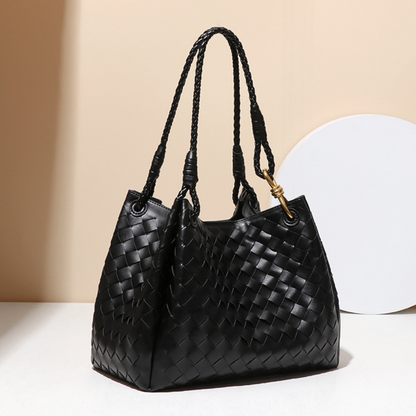 Vegan Lederschultertasche Damen Geflochten