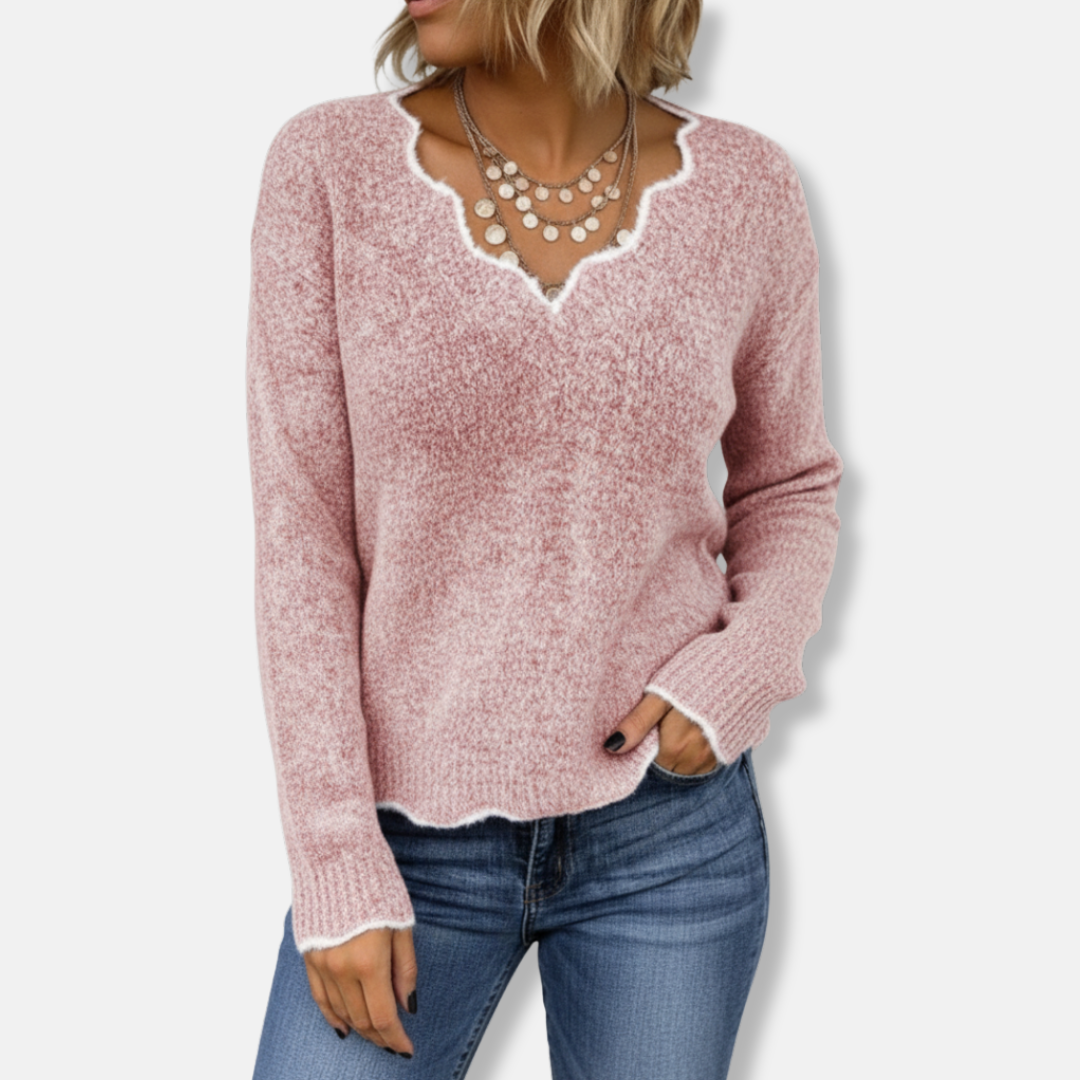 Damen Sweatshirt Weicher Wollstrick Lässig