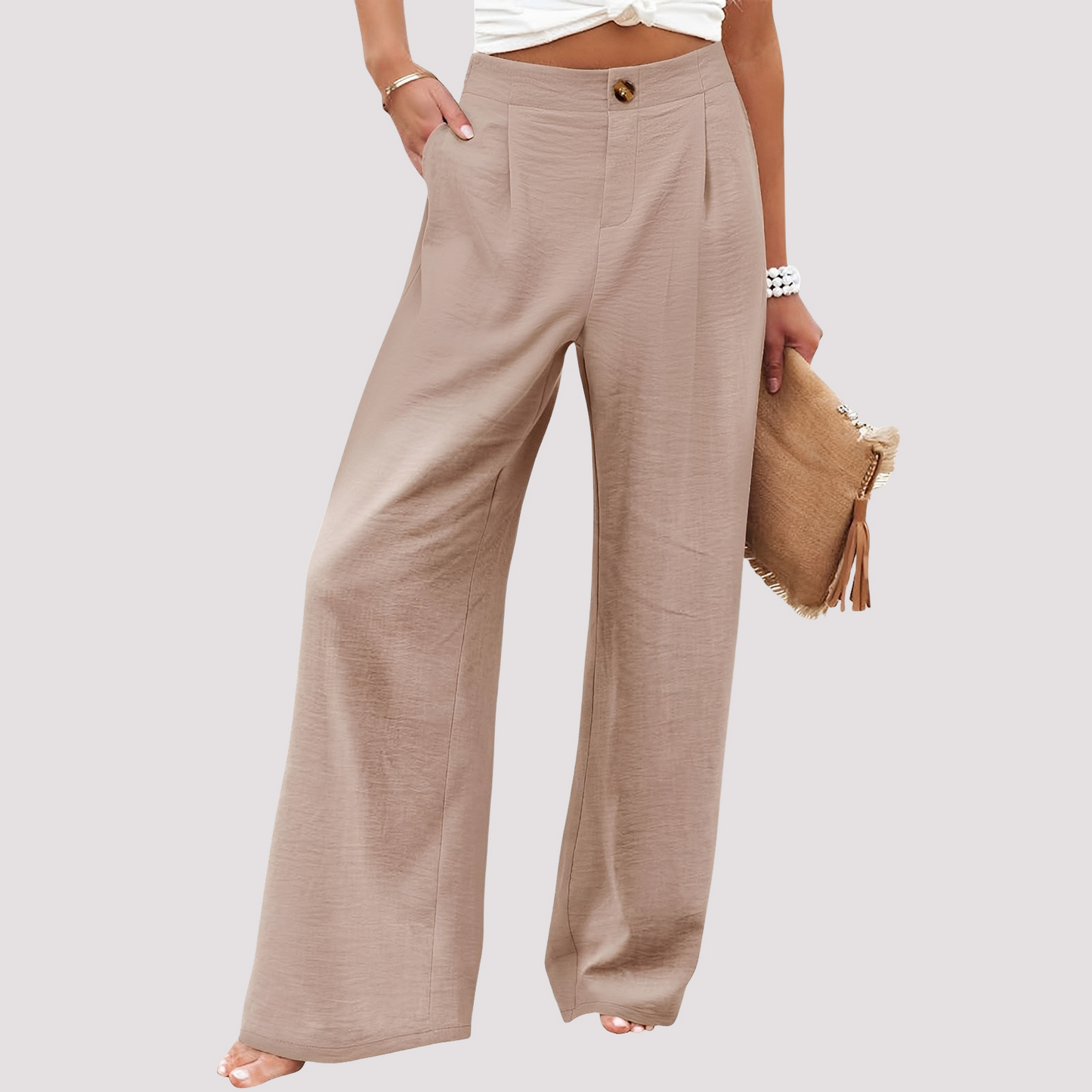 Damenhose Weites Bein Lässiger Stil