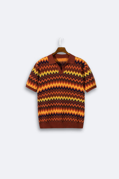 Retro Pullover Zickzackmuster - Norvielle