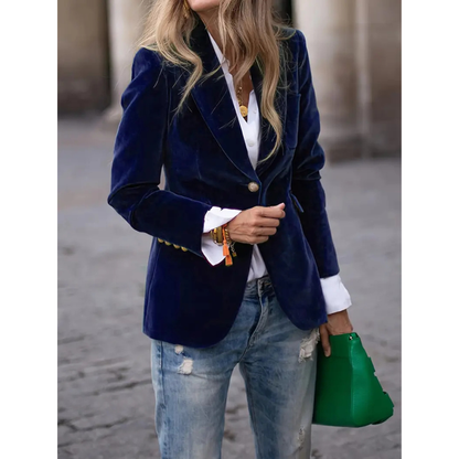Norvielle Damen Blazer Samtvelour Casual