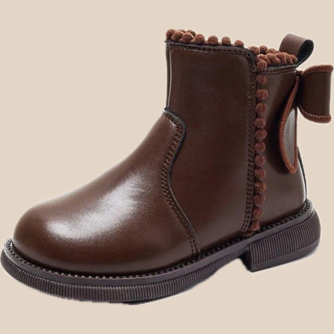 Mädchen Stiefelette Bequem PU Leder Rutschfest - Norvielle