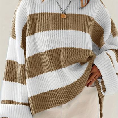 Norvielle Damen Oversize Pullover Gestreift
