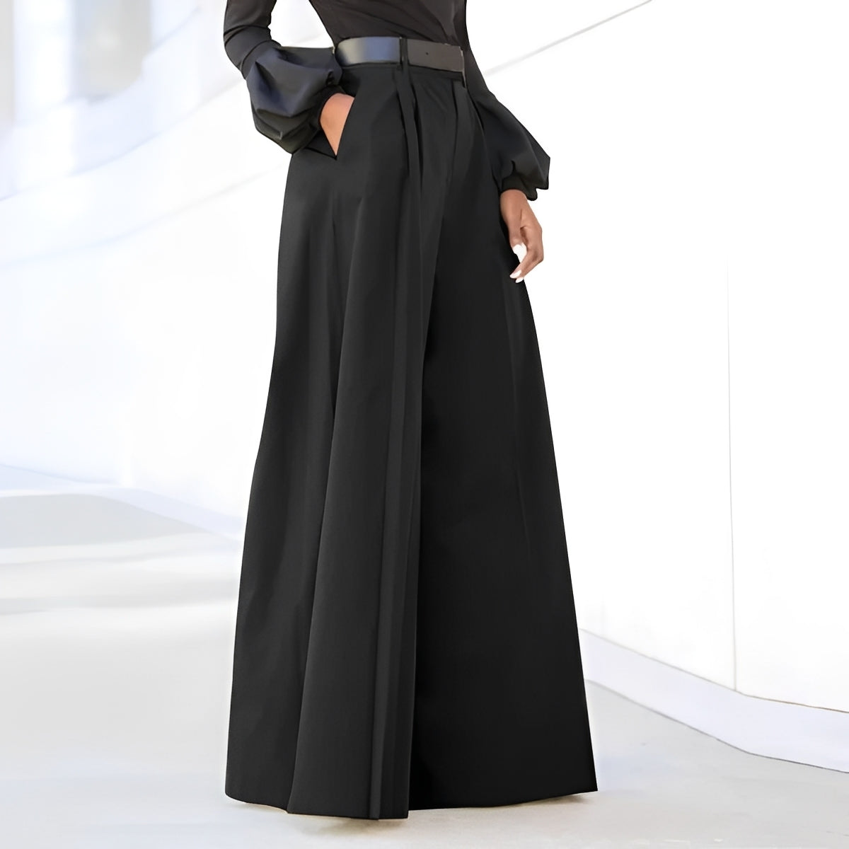 Damen Weite Schlaghose Elegantes Design