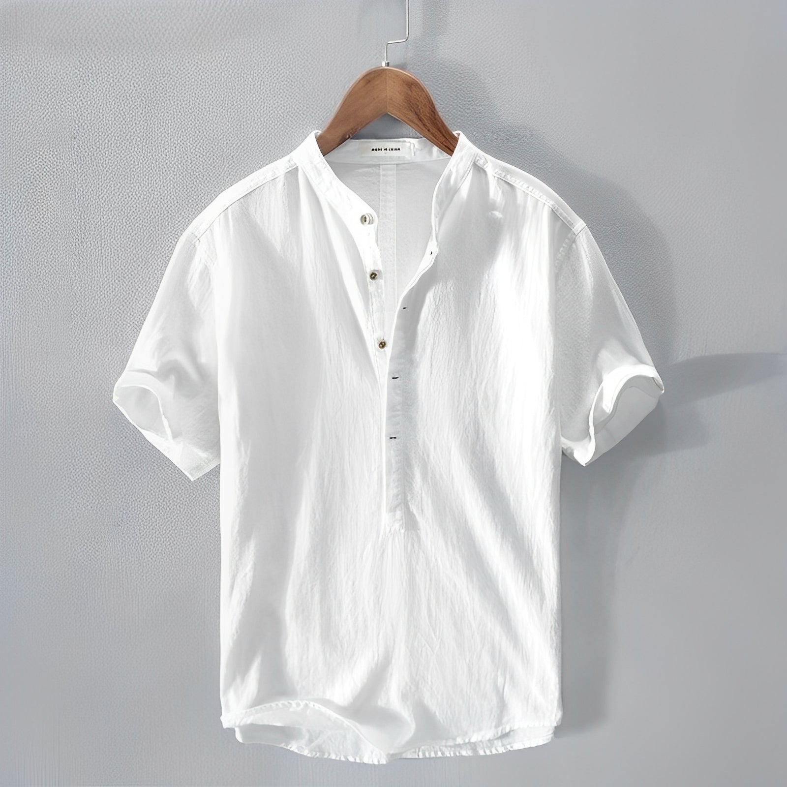 Herren Leinenhemd Leicht Sommerlich Beige - Norvielle