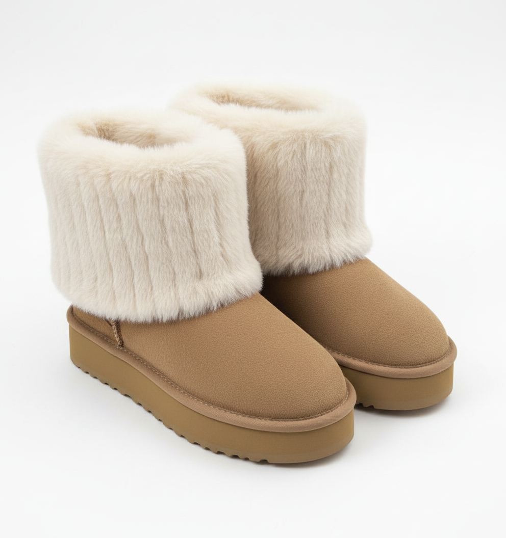 Damen Winterstiefeletten Warmfutter Lässig Braun - Norvielle