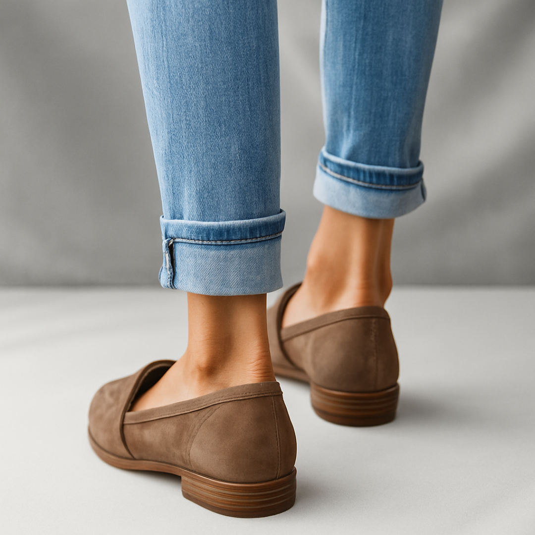 Damen Zehen-Loafer Schlanke Bequem Leder