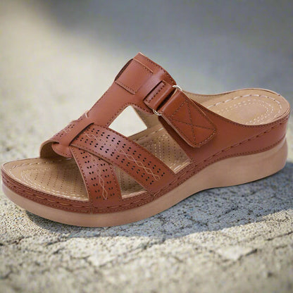 Damen Sommer-Sandalen Klettverschluss Offene Zehen Teilweise Robust