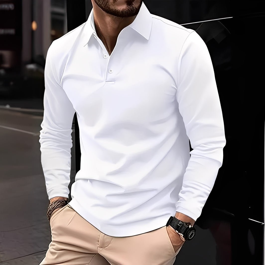 Deacon Herren Langarm-Poloshirt Bequem