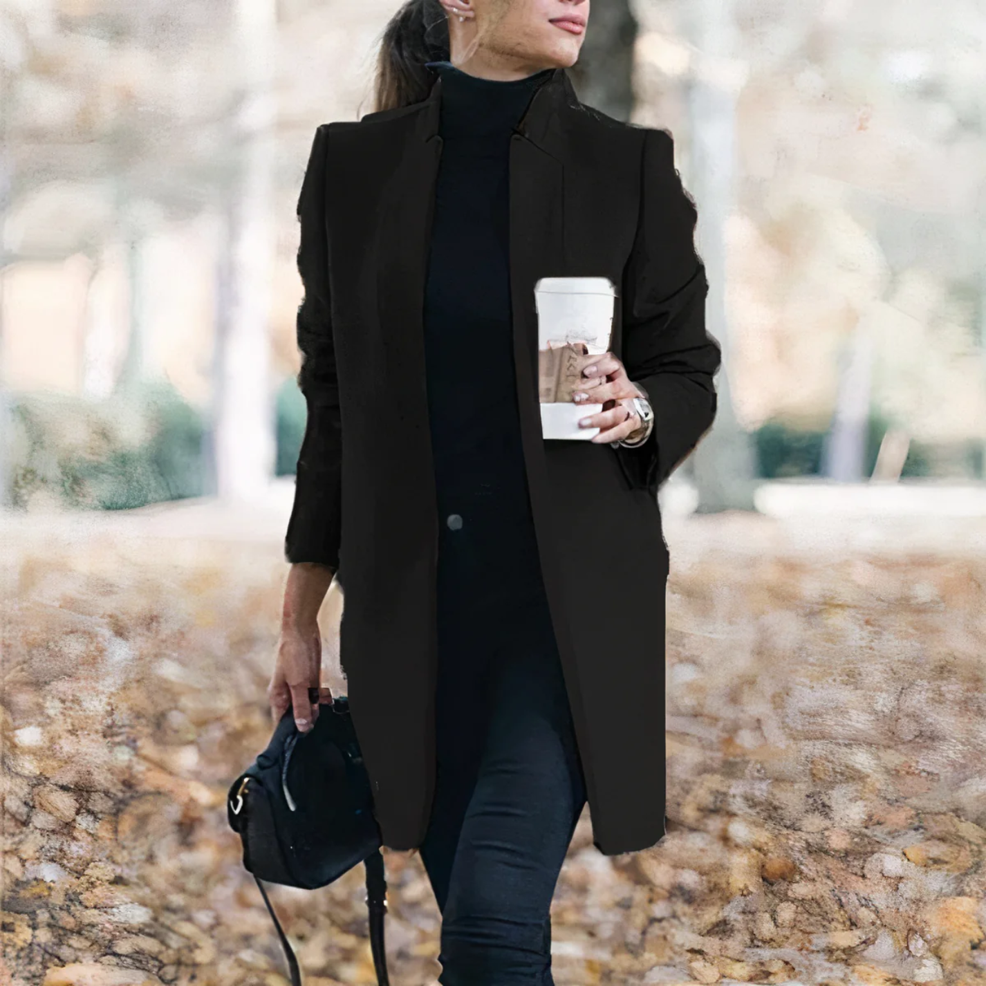 Norvielle Damen Trenchcoat Lang Mantel