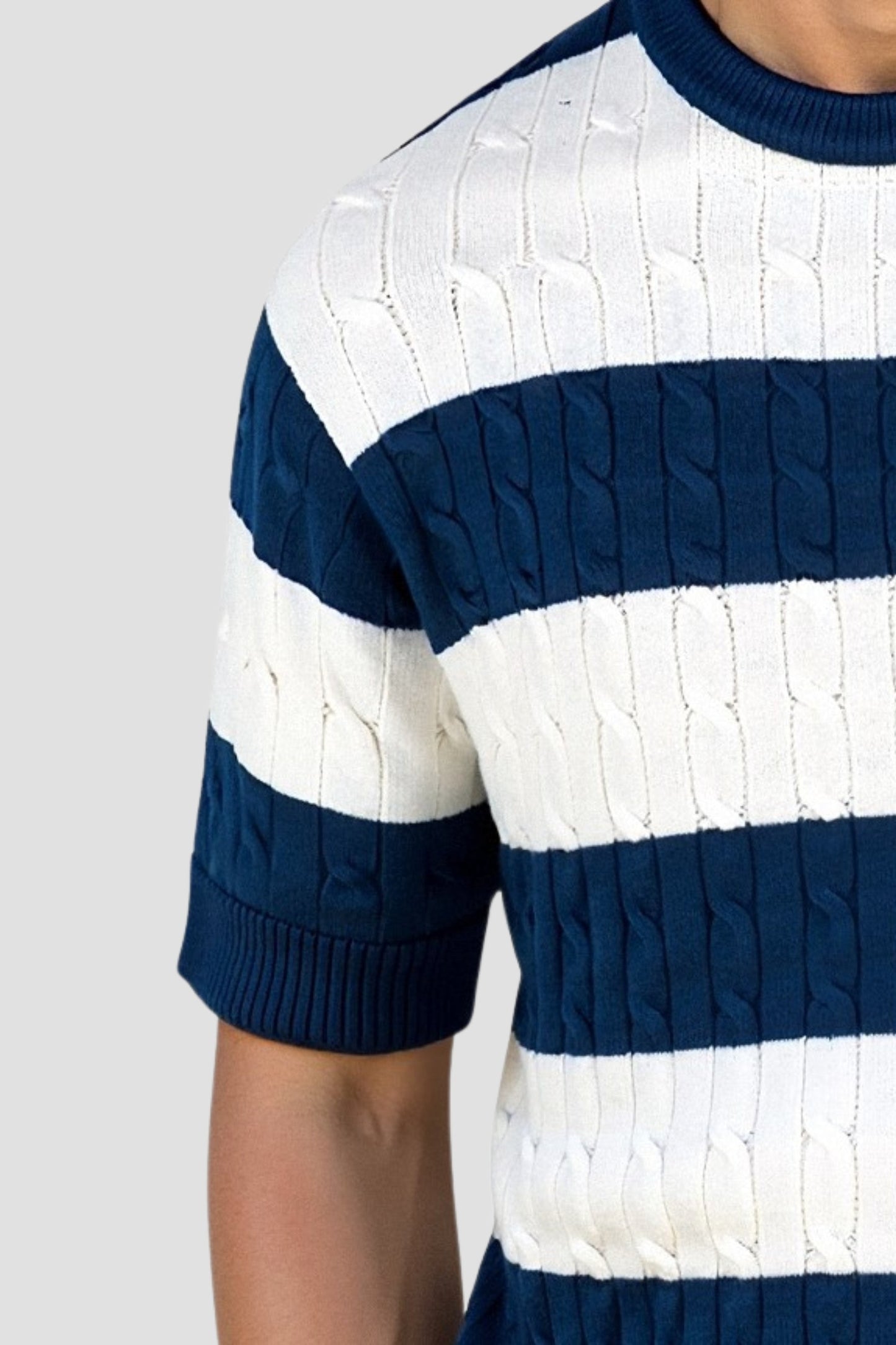 Herrenpullover Gestreift Kurzärmelig Bequem