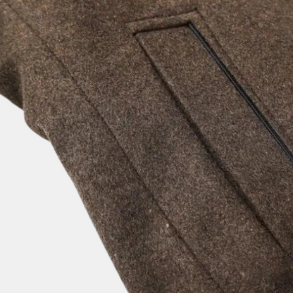 Herren Winterjacke Wollmix Warmer Kurzmantel Hocher Stehkragen