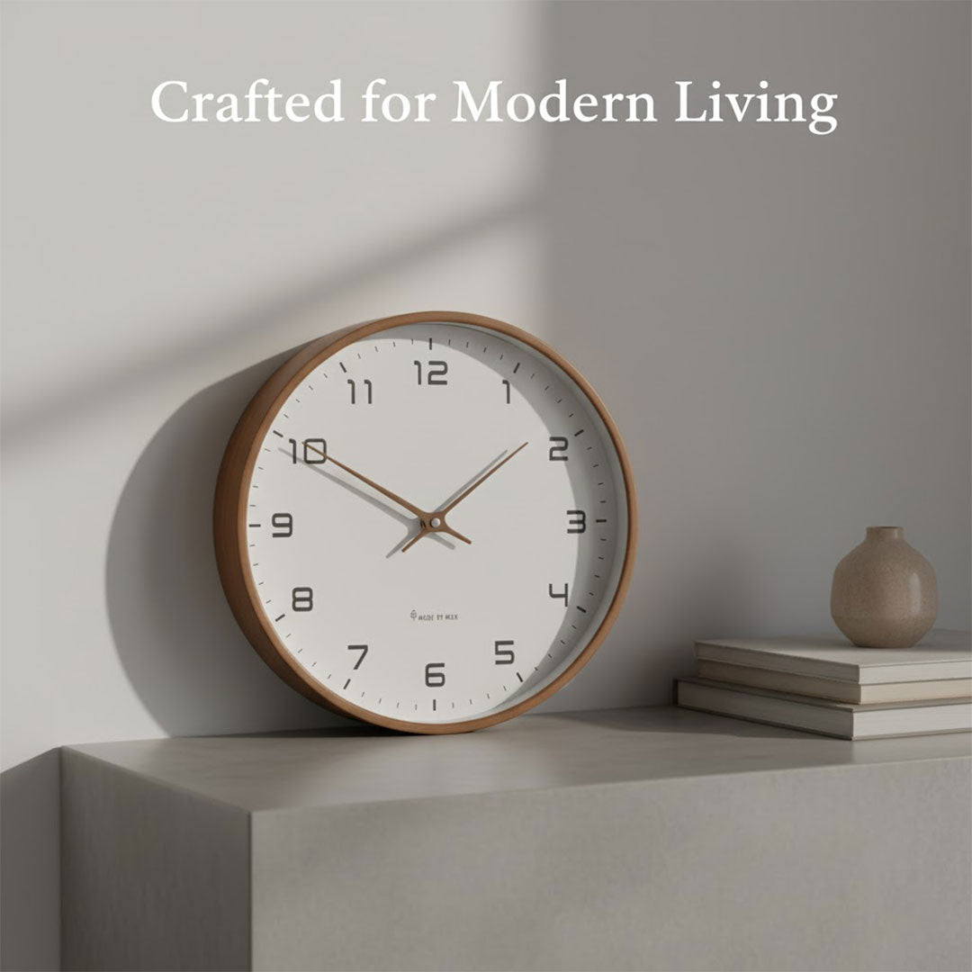 Holz Wanduhr Minimalistisch Lautlos