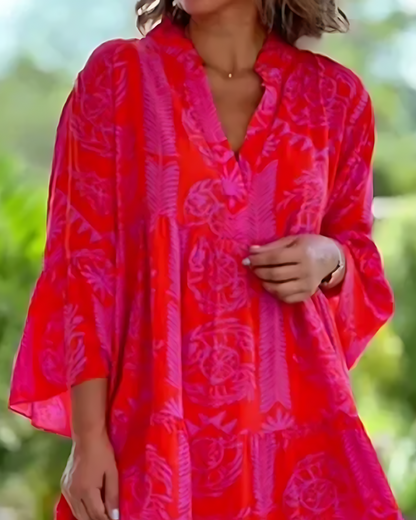 Damen Midi Sommerkleid Baumwolle Leicht Pastell