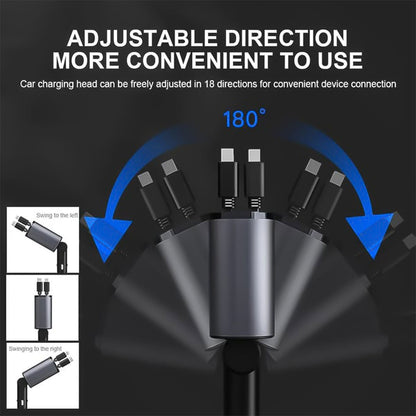 Auto Ladeadapter Aufrollbares Kabel Dualport USB