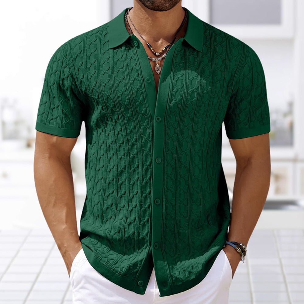 Herren Kurzarm Poloshirt Lässig Weiß