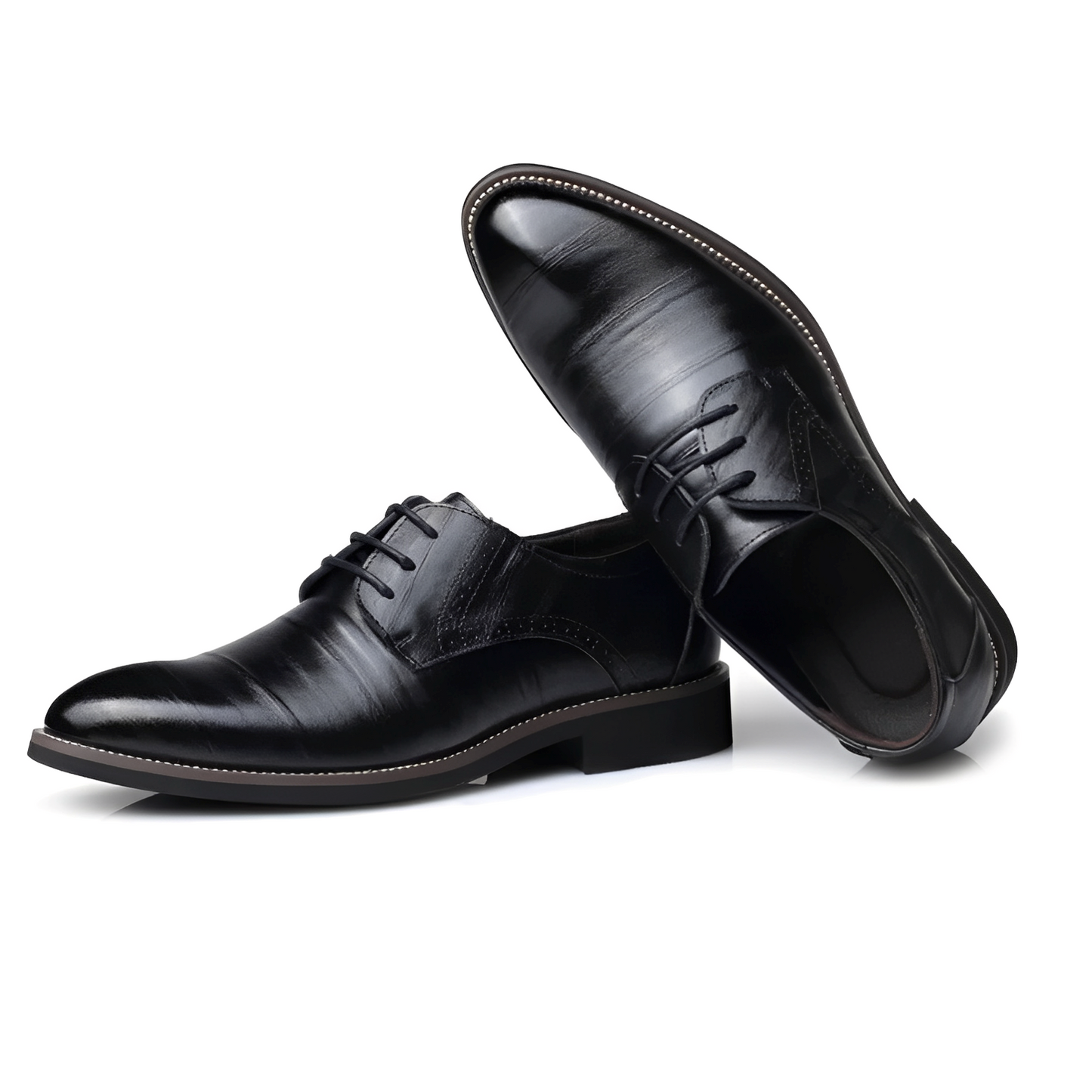 Hiro Herren Oxford-Schuhe Leder Schwarz - Norvielle
