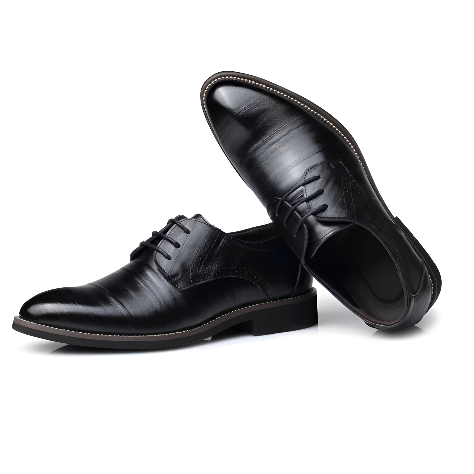 Hiro Herren Oxford-Schuhe Leder Schwarz - Norvielle